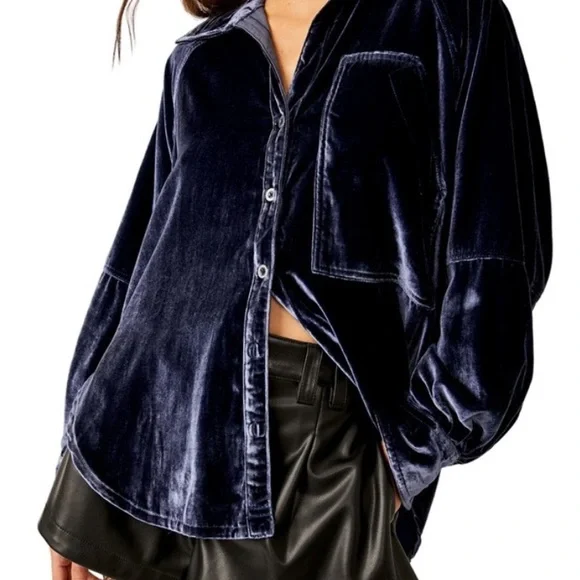 We The Free Night Skies Velvet Button-Up Shirt - Picture 4 of 7